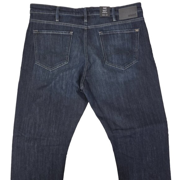 Mavi Jeans Mens 38x34 MATT Relaxed Straight Leg Blue Dark Wash Stretch Denim NWT - Picture 2 of 7